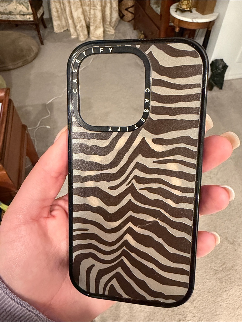 Casetify Zebra Stripe Phone Case - Brown & Cream